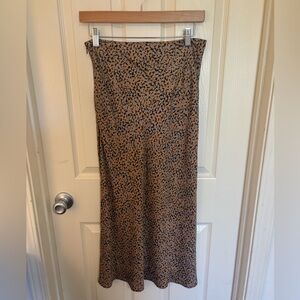 Greylin Leopard Print Satin Skirt Anthropologie Style Brown Black Spring Skirt